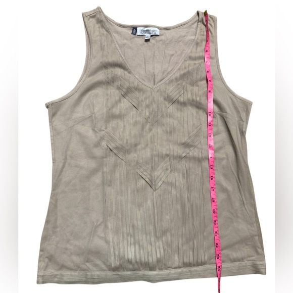Lined Gauze Sleeveless Top, Tan, Jennifer Lopez, L - Picture 5 of 6